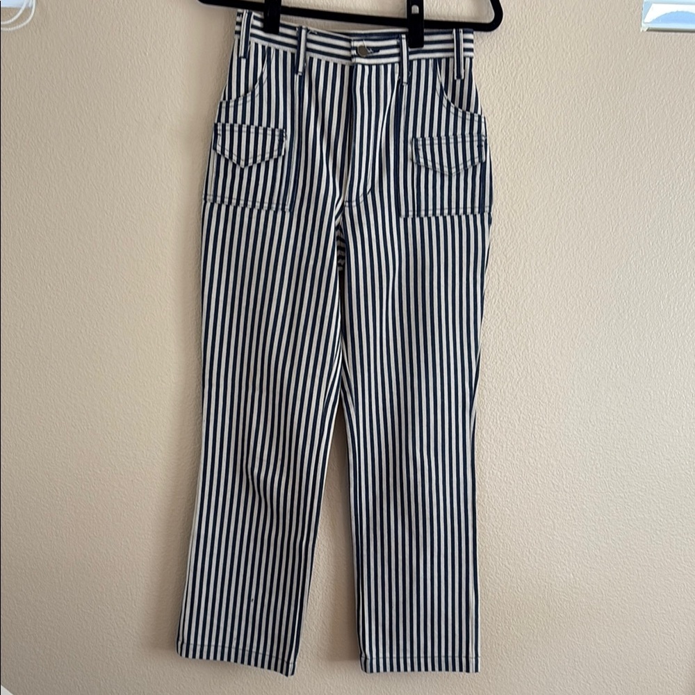 Lykke Wullf Scout Pants in Railroad Blue and White Stripe